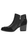 Calzado elegante negro para mujer, botín con tacón bloque, ideal para ocasiones especiales.
