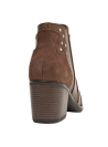 Botín café con taco bloque de 7 cm, diseño moderno para mujer.