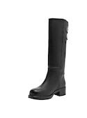Bota de mujer negra, taco bloque de 5 cm, ideal para un look elegante y cómodo.
