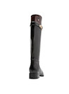 Bota de cuero negro para mujer, acabado lujoso, ideal para un look contemporáneo en la oficina o salidas nocturnas.