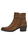 Botín camel de mujer, taco bloque de 5.5 cm, ideal para looks urbanos.