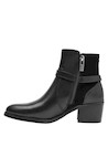 Botín negro de mujer con taco bloque de 5 cm, ideal para looks versátiles.