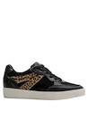 Zapatilla casual de mujer con diseño moderno en negro y leopardo, ideal para destacar en cualquier ocasión.
