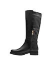 Bota elegante de cuero negro, diseño contemporáneo para mujer, ideal para looks diarios.