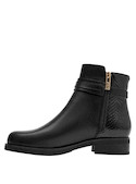 Botín negro de mujer, taco bloque de 3.5 cm, ideal para looks urbanos y cómodos.