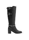 Bota de mujer en cuero negro, cómoda y sofisticada, ideal para el uso diario.