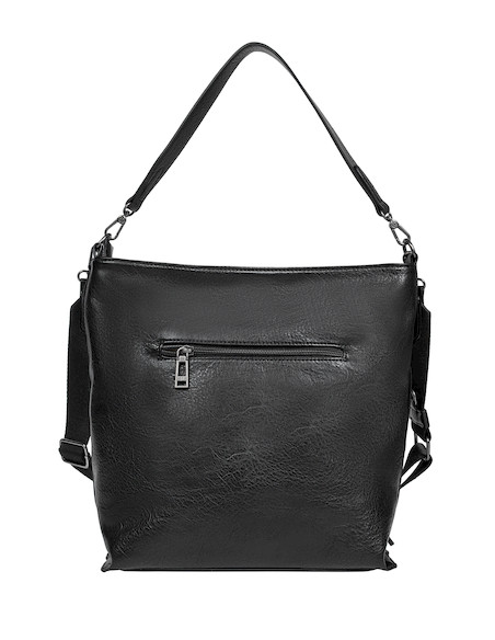 Bolso casual negro de PU, diseñado para la mujer moderna y activa.