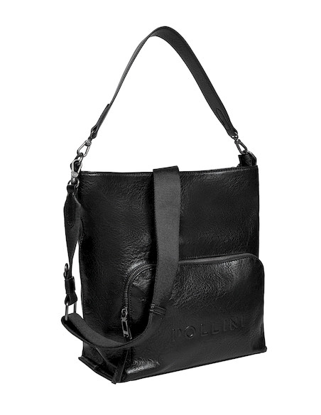 Tote bag texturizado negro para mujer, ideal para llevar lo esencial con sofisticación.