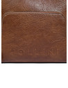 Mochila casual de mujer en color camel con textura PU, ideal para la oficina o universidad.