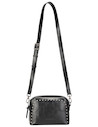 Bolso Pollini negro de PU, combina moda y funcionalidad, adecuado para llevar lo esencial.