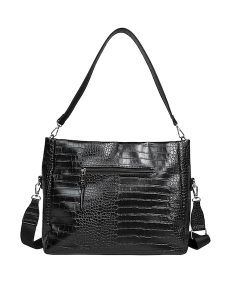 Bolso tote negro de Pollini, combinación de moda y practicidad para el día a día de la mujer activa.