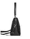 Tote bag de PU graneado negro, accesorio versátil para mujeres que buscan funcionalidad y estilo.
