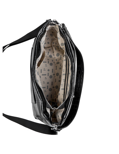 Bolso tote negro de mujer en PU graneado, estilo casual, ideal para uso diario y actividades laborales.
