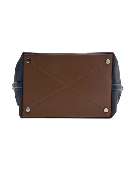Bandolera azul para mujer de estilo casual en nylon con detalles en PU, ideal para uso diario.