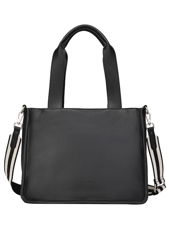 Bolso negro de estilo casual, elaborado en PU graneado, ideal para llevar esenciales diarios con elegancia.