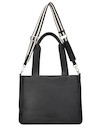 Tote bag de mujer en negro, con tirantes ajustables y cierre metálico, adecuado para cualquier ocasión casual.