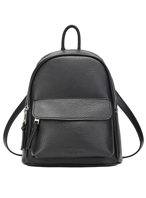 Mochila de mujer Pollini en negro, diseño sofisticado de 22 cm x 29 cm, ideal para llevar lo esencial.