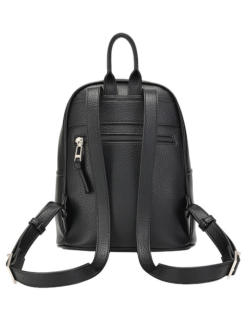 Mochila de mujer Pollini en negro, diseño sofisticado de 22 cm x 29 cm, ideal para llevar lo esencial.