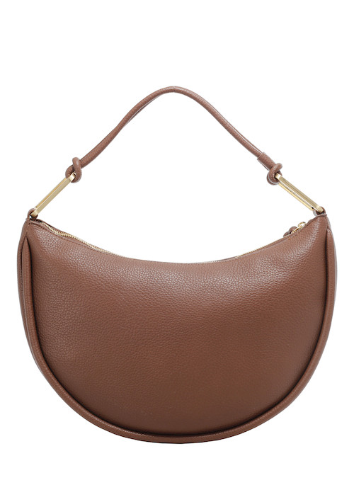 Cartera de mujer en color café, ideal para universidad y salidas, con detalles sofisticados.