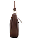 Cartera casual café para mujer, elaborada en PU graneado, adecuada para actividades diarias.