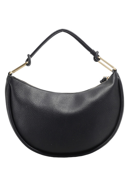 Bolso casual negro de mujer, con medidas adecuadas para un uso diario funcional y estiloso.