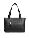 Bolso tote femenino negro, con asas cómodas y correa ajustable, combina funcionalidad y estilo casual.