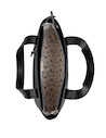 Tote bag negro para mujer, ideal para actividades laborales, con compartimento acolchado para laptop.