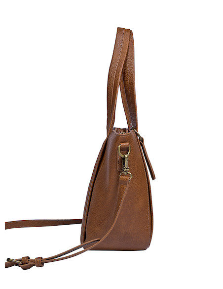 2Tote bag camel de Pollini, diseño moderno y versátil, perfecto para llevar esenciales organizados.
