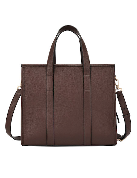 Bolso de mujer en tono moreno, ideal para oficina o universidad, con strap ajustable.