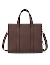 Bolso de mujer en tono moreno, ideal para oficina o universidad, con strap ajustable.