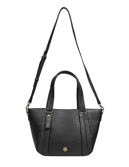 Bolso de mano Pollini en negro, material PU, perfecto para llevar lo esencial con estilo casual.