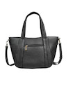 Bolso de mujer negro, estilo casual y funcional, confeccionado en PU texturizado para mayor durabilidad.