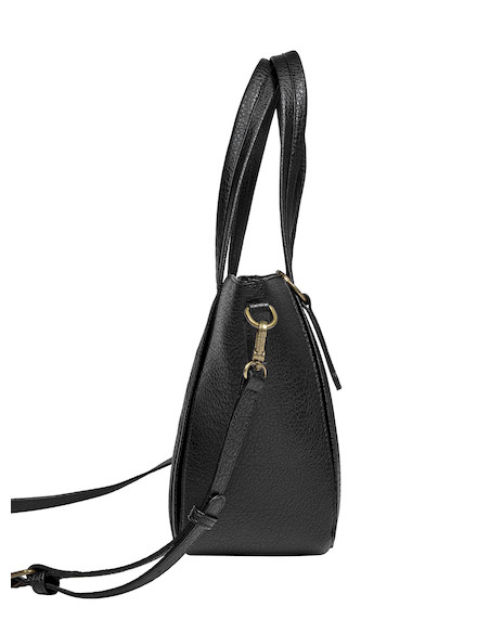 Tote bag elegante negro, con acabados texturizados en PU, ideal para la mujer moderna y activa.
