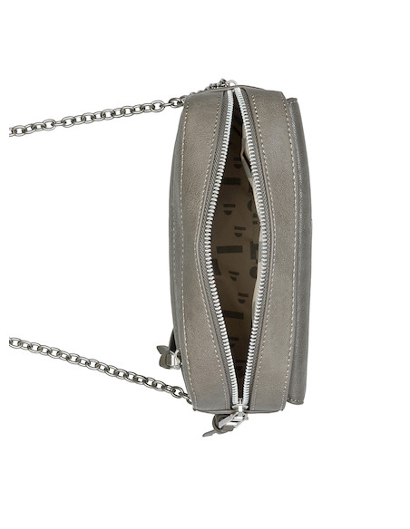 Bandolera gris casual para mujer, diseño moderno en PU, ideal para uso diario y salidas informales.