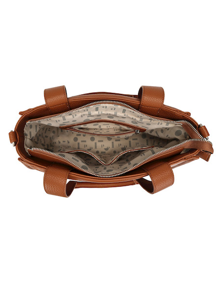 Bolso tote bag camel de mujer con diseño moderno y elegante, ideal para uso diario.