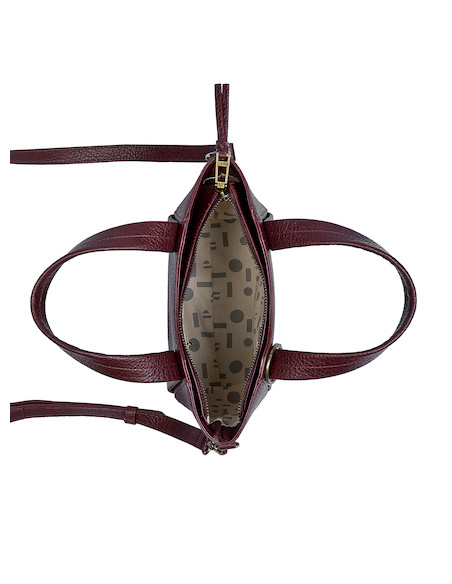 Bandolera burdeos de mujer en PU con textura, ideal para un estilo casual y diario.