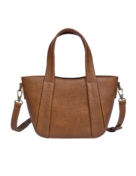 Correa ajustable de bandolera camel, funcionalidad y estilo en uno.