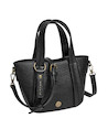 Bolso casual negro con compartimento acolchado para notebook, ideal para el día a día.
