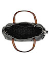 Elegante tote bag negro de mujer con textura suave, ideal para uso casual y diario.