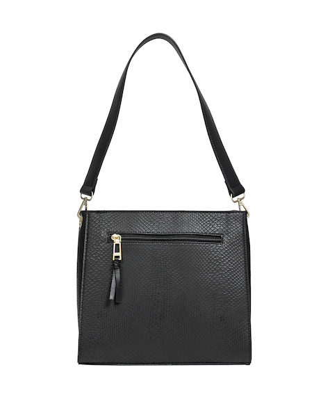 Bolso casual negro de mujer, medidas 26 x 24 x 15 cm, ideal para llevar lo esencial con estilo.