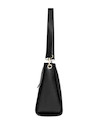 Bolso negro Pollini con strap ajustable y extraíble, perfecto para entornos laborales y académicos.