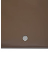 Vista lateral del tote bag taupe de nylon con detalles en PU, perfecto para actividades diarias.