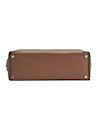 Bolso tote bag taupe de nylon con detalles en PU, ideal para el estilo casual femenino.