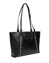 Tote bag femenino negro con acabados sofisticados y funcionalidad para organizar esenciales.