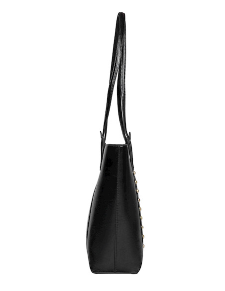 Bolso negro Pollini con estilo casual, perfecto para trabajo o universidad, hecho de material PU.