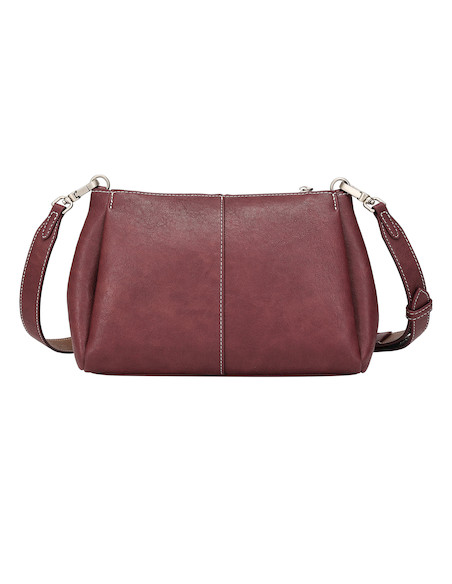 Accesorio burdeos de mujer, bandolera con strap extraíble ajustable, perfecto para el trabajo y el ocio.