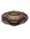 Bandolera burdeos de mujer, estilo casual, material PU con textura, diseño práctico y elegante.