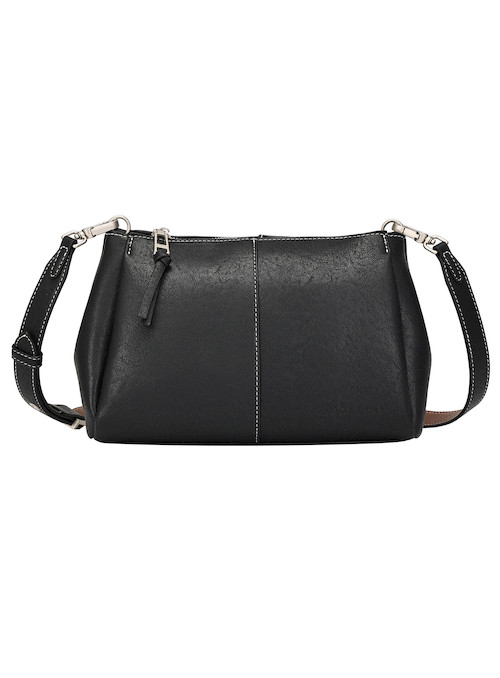 Estilo casual del bolso negro de Pollini, accesorio versátil para mujeres activas en su día a día.