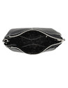 Bolso bandolera negro de mujer, estilo casual, material PU con textura, ideal para uso diario.