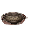 Bandolera café de mujer estilo casual con textura PU, ideal para trabajo o universidad.
